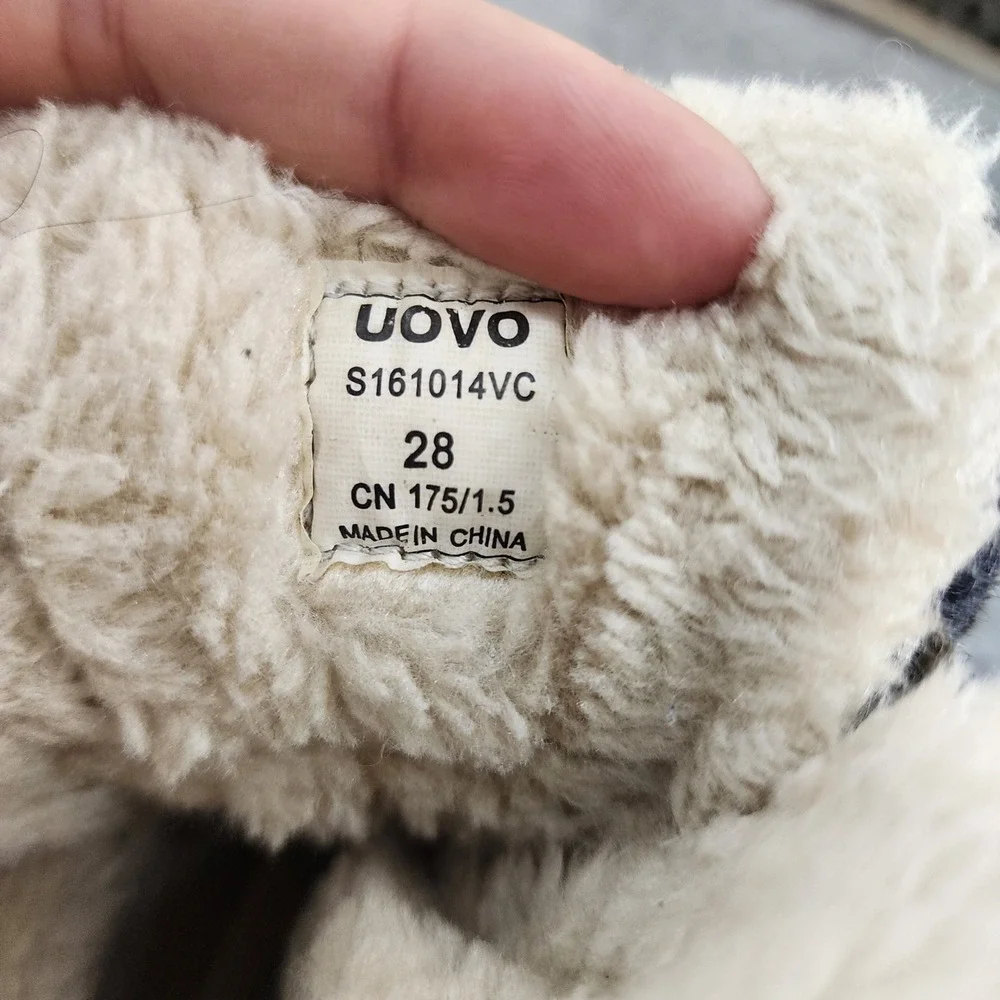 UOVO Kids 28/ US 11 Gray Brown Faux Fur Lined Quilted Winter Snow Boots
